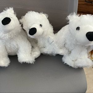 3 polar bears stuffed animals